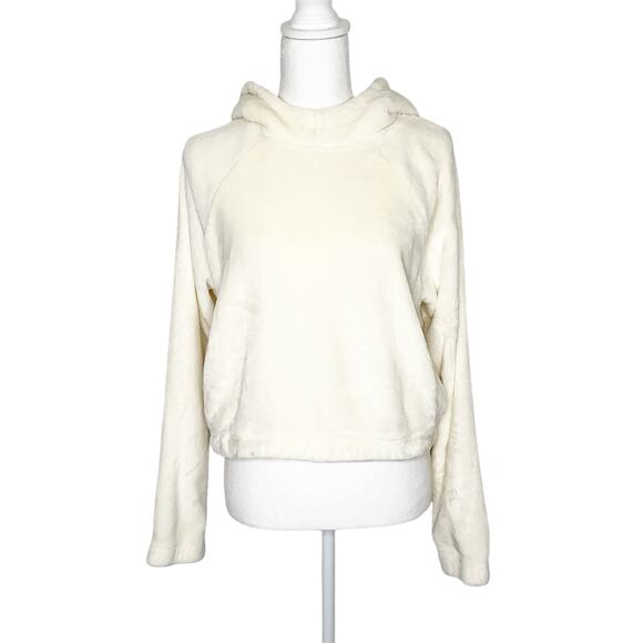 Hollister Cream Microfleece Fleece Hoodie Sweatshirt Pockets XS - Picture 1 of 9